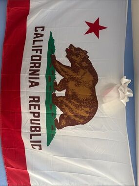 C&C California White Red Brown State Bear Flag 3 by 5